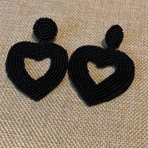Heart shaped beaded earrings.